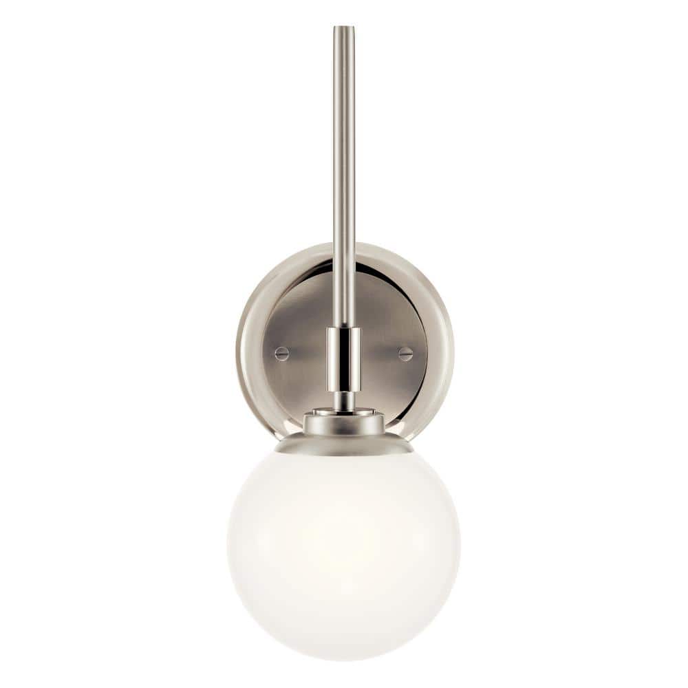 Polished Nickel Opal Glass Dimmable Wall Sconce