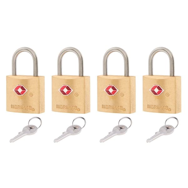 7/8 in. (22 mm) Brass Keyed Lock (4-Pack)