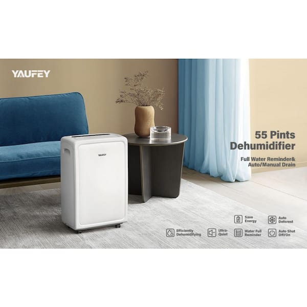 Yaufey HDCX-PD221DE 55-Pints 4500 sq. ft Home Dehumidifier for Basements and Oversized Rooms with Drain and Water Tank - 3