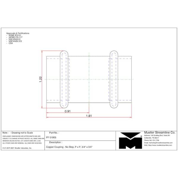 Streamline 1 in. Copper Press Pressure Tube Cap Fitting PF 07011H - The  Home Depot