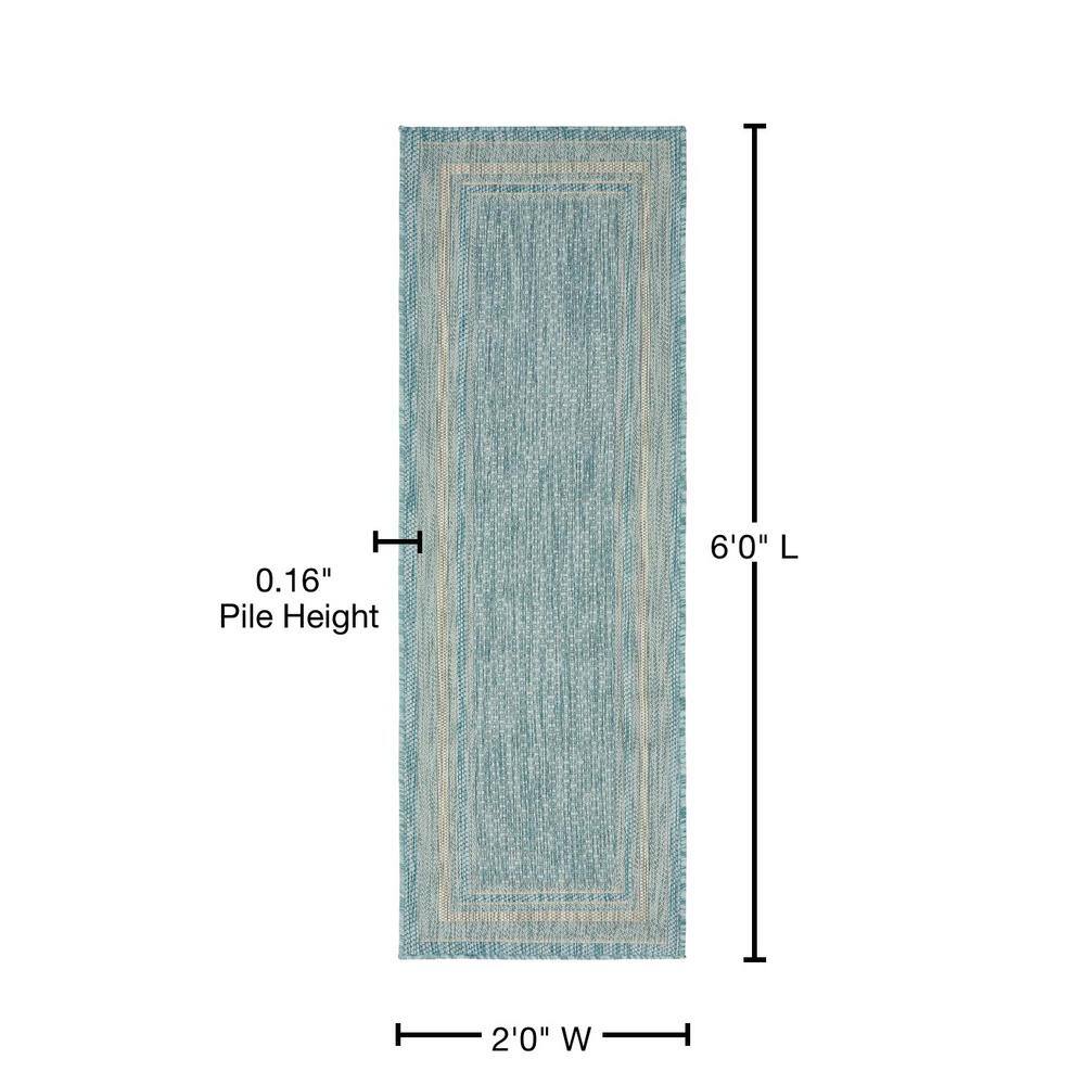 Aquamarine Outdoor Runner Rug - Easy Care & Stain Resistant