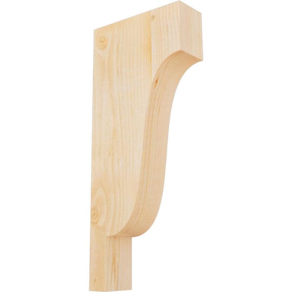 Ekena Millwork 4 in. x 12 in. x 28 in. Douglas Fir Newport Rough Sawn Corbel