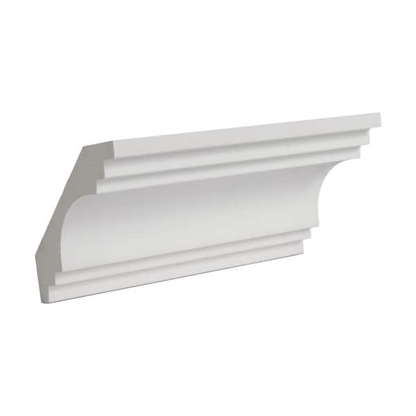 American Pro Decor 2-3/4 in. x 2-3/4 in. x 6 in. Long Plain Polyurethane Crown Moulding Sample