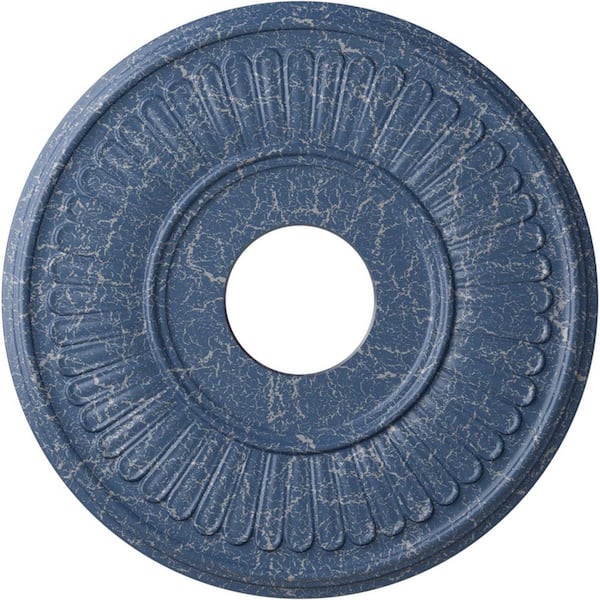 Ekena Millwork 3/4 in. x 15-3/4 in. x 15-3/4 in. Polyurethane Berkshire Ceiling Medallion, Americana Crackle