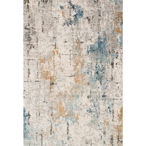 Alchemy Stone/Slate 2 ft. 8 in. x 4 ft. Contemporary Abstract Area Rug
