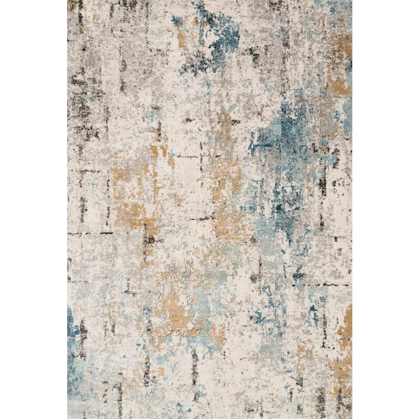 LOLOI II Alchemy Stone/Slate 2 ft. 8 in. x 4 ft. Contemporary Abstract Area Rug