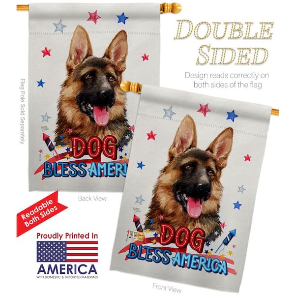 Breeze Decor 28 in. x 40 in. Patriotic German Shepherd Dog House Flag  Double-Sided Animals Decorative Vertical Flags HDH120154-BO The Home Depot