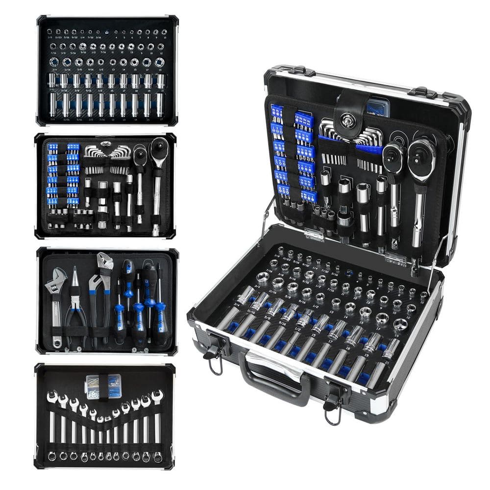 240-Piece Universal Mechanic Tool Kit with SAE Metric Sockets Wrenches Screwdrivers Pliers in Aluminum Case price history on PriceWatchPro