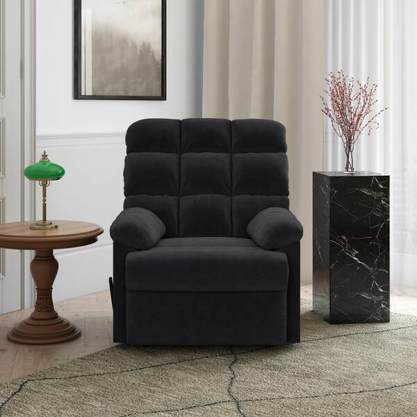 prolounger wall hugger recliner chair in black microfiber