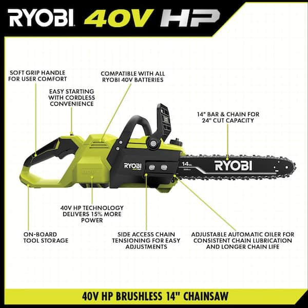 RYOBI 40V 10 in. Cordless Battery Attachment Capable Pole Saw with 2.0 Ah  Battery and Charger RY40562 - The Home Depot