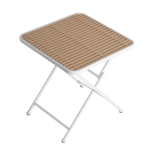 Modern Folding Square Table-Indoor And Outdoor Multi-Functional Table-Polypropylene Tabletop With Metal Legs