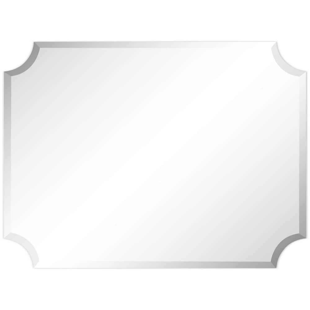 Elegant Scalloped Edge Frameless Wall Mirror 30" x 40"
