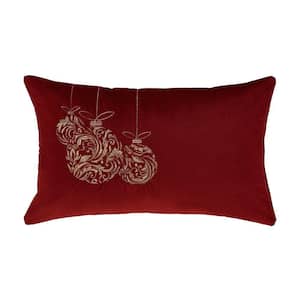 Ornate Polyester Boudoir Embellished Decorative Throw Pillow 15 x 22 in.