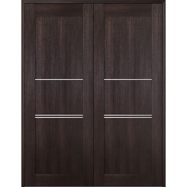 Belldinni Vona 07 3H 72 in. x 80 in. Both Active Veralinga Oak Wood Composite Double Prehung Interior Door