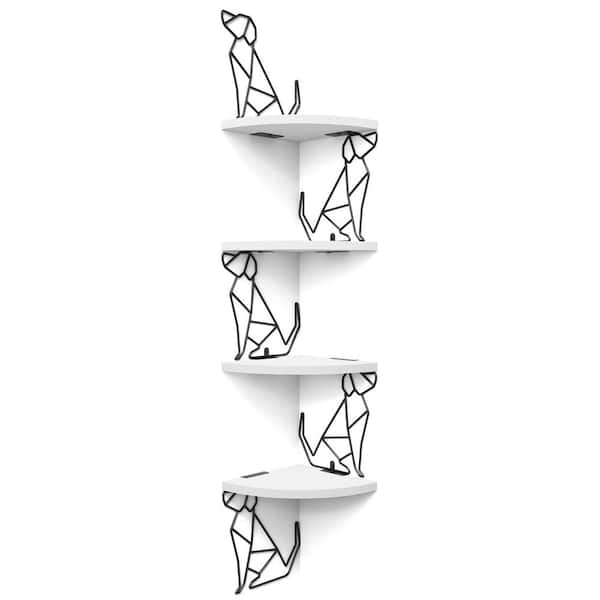 4-Tier Decorative Floating Corner Wall Shelves