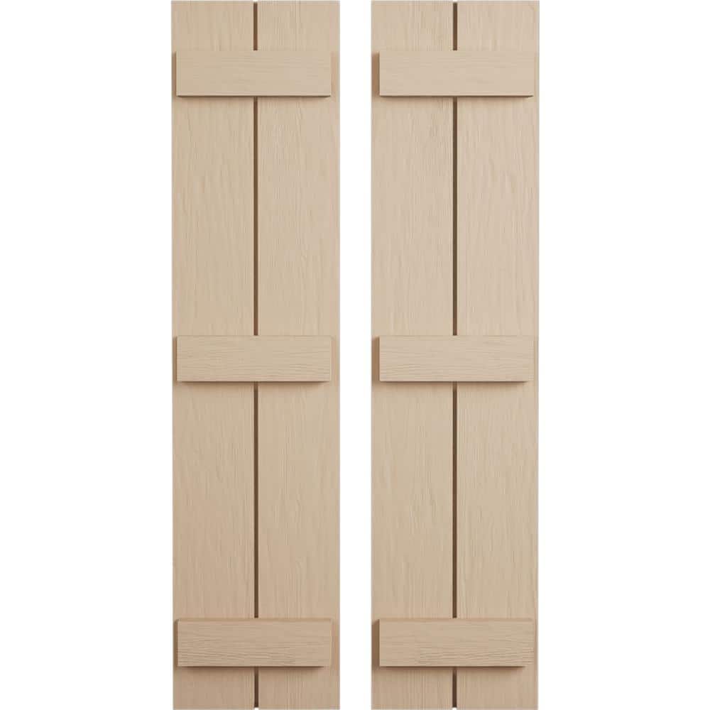 11 in. x 56 in. Timberthane Polyurethane 2-Board Joined Board-n-Batten Rough Sawn Faux Wood Shutters Pair price history on PriceWatchPro