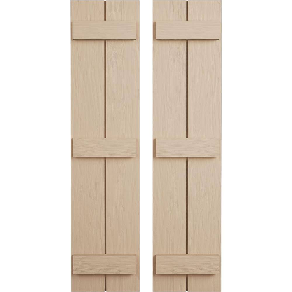 11 in. x 62 in. Timberthane Polyurethane 2-Board Joined Board-n-Batten Rough Sawn Faux Wood Shutters Pair price history on PriceWatchPro