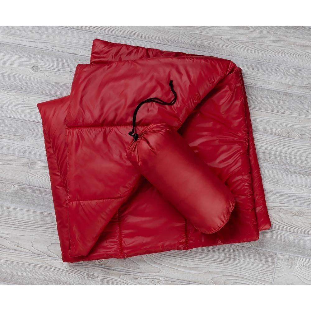Red Knitted Polyester Reversible Throw Blanket
