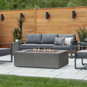 Baltic 50 in. L x 32 in. W Rectangle MGO Liquid Propane Fire Table in Grey with Burner Lid and Protective Cover