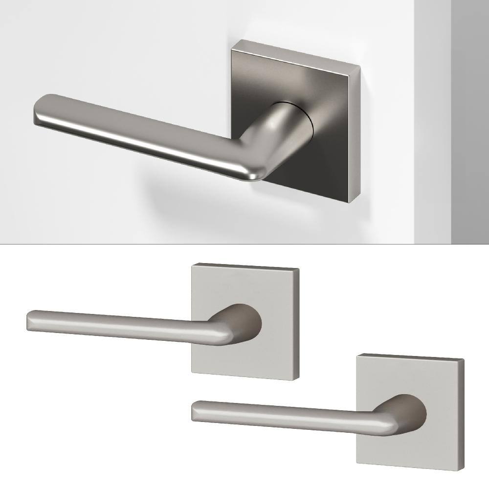 Mirra Metal Brushed Nickel Dummy Door Handle with Square Rosette 2-Pack price history on PriceWatchPro