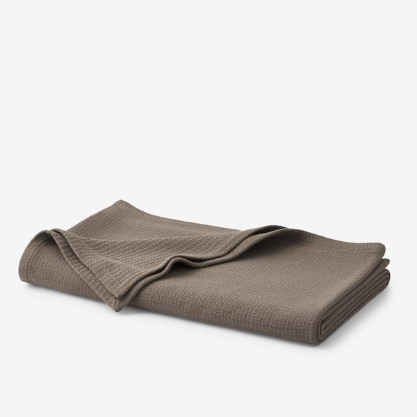 The Company Store Cotton Weave Mocha Cotton Twin Blanket