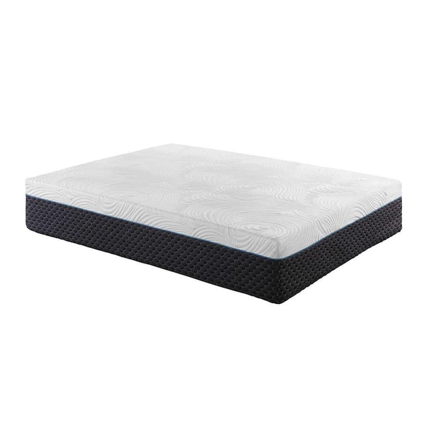 EVERGLADE HOME Neleh 14 in. Medium Latex Microcoil Hybrid Tight Top Eastern King Mattress