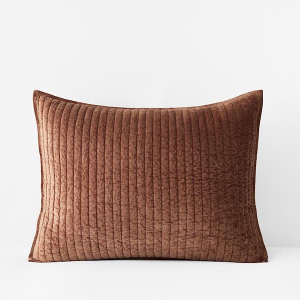 The Company Store Legends Luxury Harmony Velvet Bronze Cotton Blend Standard Sham