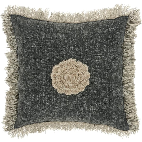 Nourison Lifestyles Charcoal 16 in. x 16 in. Throw Pillow