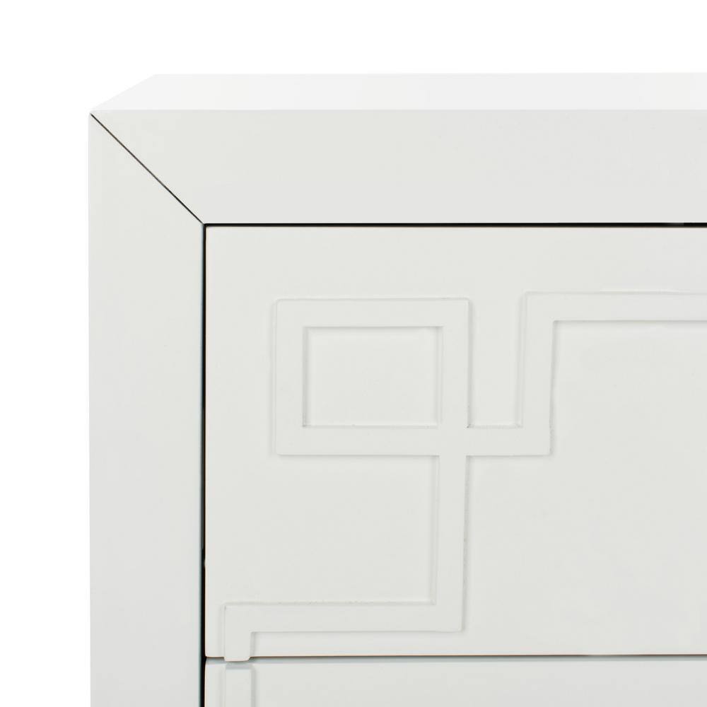 White and Gold Modern 3-Drawer Night Table