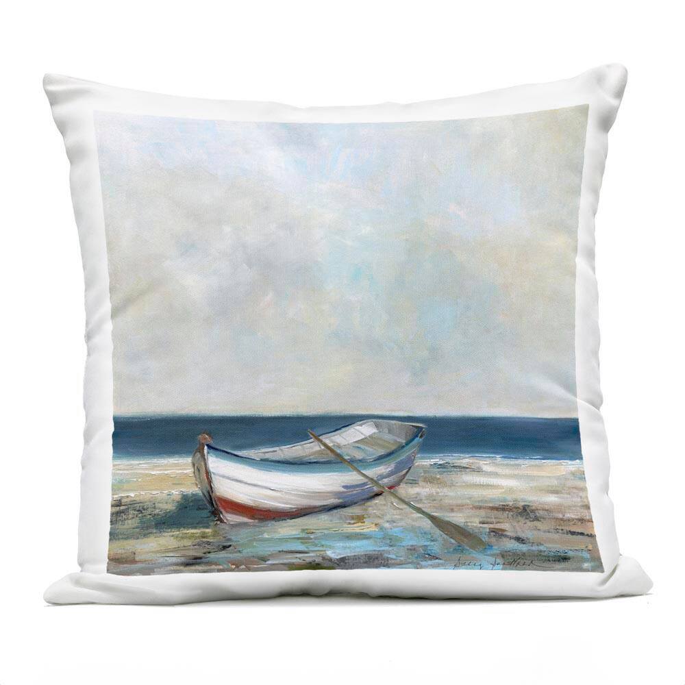 Boat & Oar on Shore Grey Square Outdoor Throw Pillow price history on PriceWatchPro