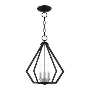 Prism 3 Light Black with Brushed Nickel Cluster Convertible Semi Flush/Pendant