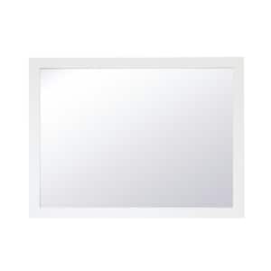 Simply Living 36 in H x 48 in W Square Framed White Modern Vanity Mirror