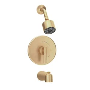 Dia Single Handle 1-Spray Tub and Shower Faucet Trim in Brushed Bronze - 1.5 GPM (Valve not Included)