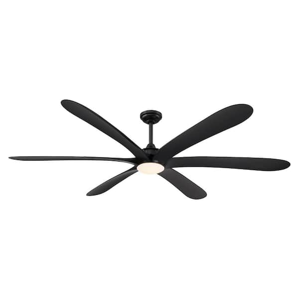 Parrot Uncle 72 in. Integrated LED Downrod Mount Black Ceiling Fan 