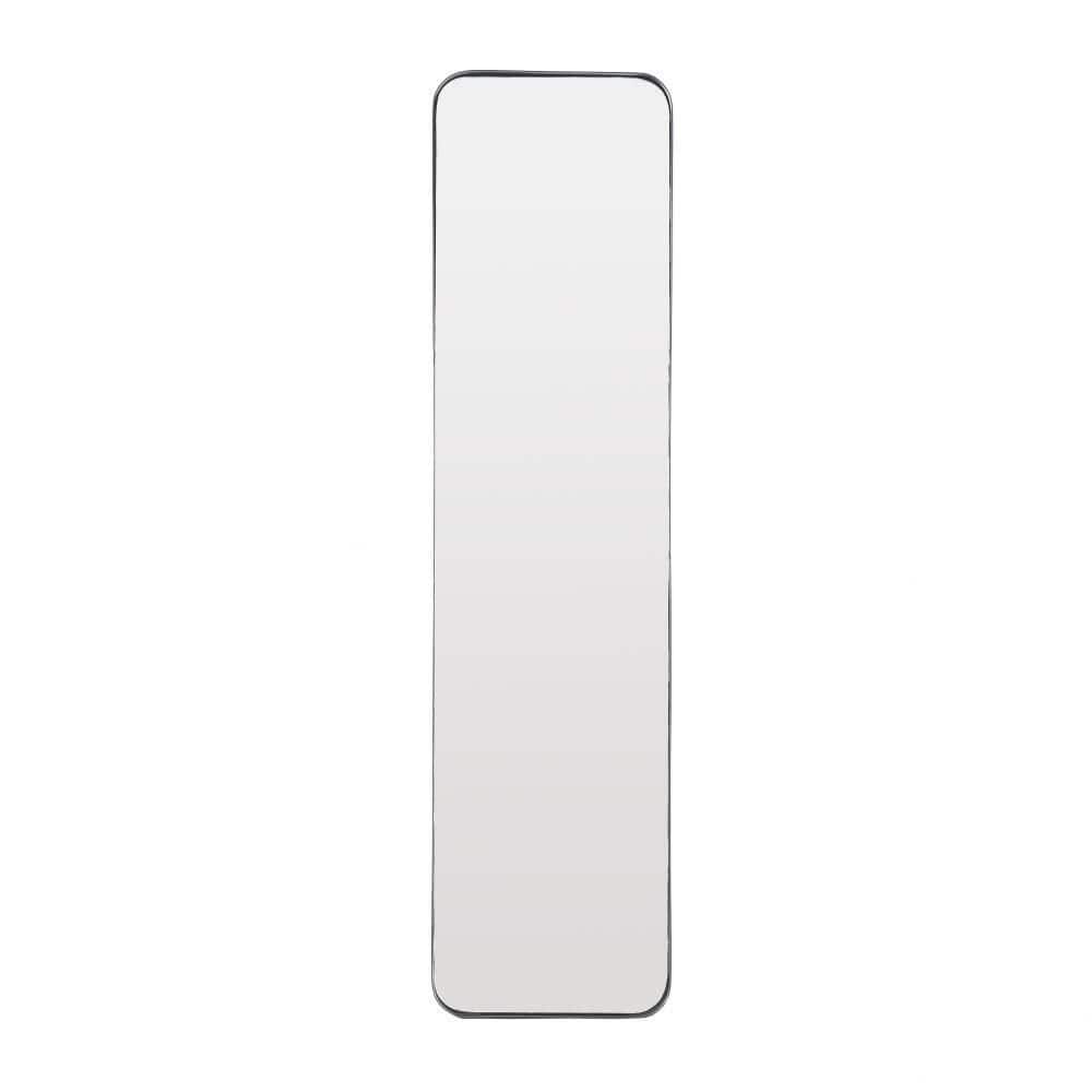 Litton Lane 48 in. x 12 in. Rectangle Framed Black Wall Mirror with ...