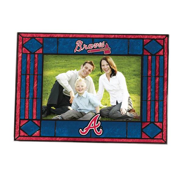 The Memory Company MLB 4 in. x 6 in. Gloss Multicolor Art Glass Braves Picture Frame