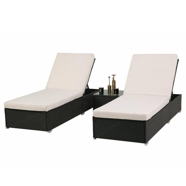 black wicker chaise lounge chairs