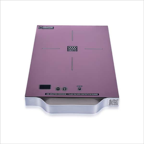 Equator 11 in. Portable Single Burner ceramic glass surface Induction Cooktop in Lilac w/ Light Weight Aluminium Handle