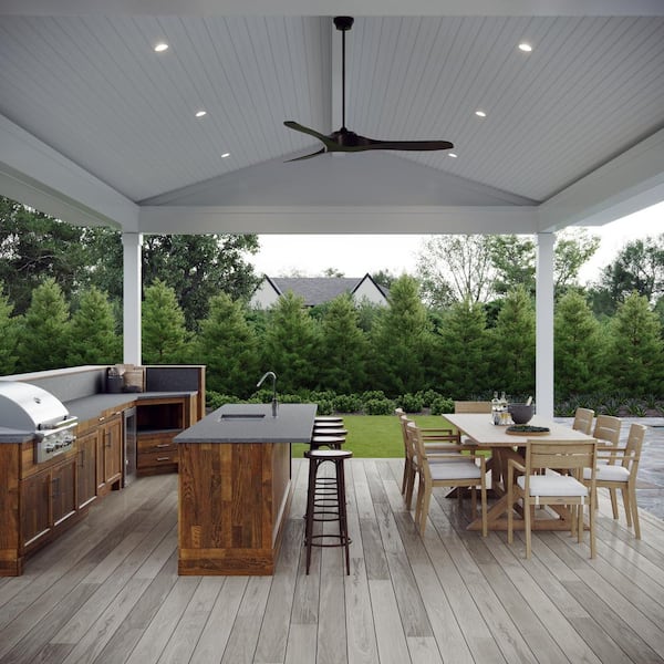 Edge Coastal 60 in. Indoor/Outdoor Midnight Black Ceiling Fan with Handheld Remote, 6-Speeds and Reverse