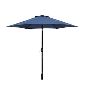 9 ft. Market Patio Outdoor Umbrella with Crank in Navy Blue
