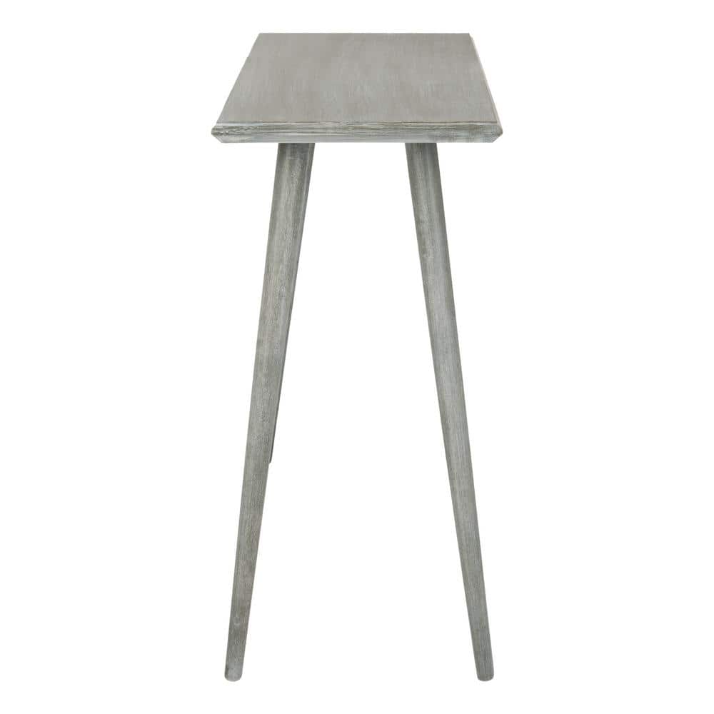 Transitional Slate Grey Rectangular Pine Console Table