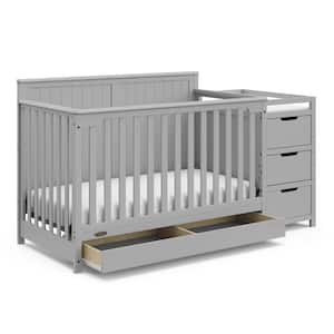 Hadley Pebble Gray 4-in-1 Convertible Crib and Changer with Drawer