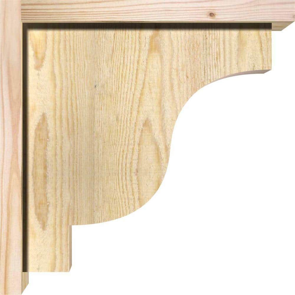 14" Natural Douglas Fir Rough Sawn Corbel with Backplate