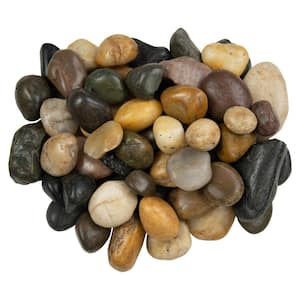 Mixed Polished 0.5 cu. ft . per Bag (1 in. to 2 in.) Bagged Landscape Rock (55 bags/Covers 22.5 cu. ft.)