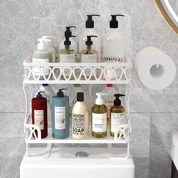 Hanging Shower Caddy with 14 Hooks and Soap Holder, No Drilling