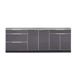 Slate Gray 4-Piece 96 in. W x 36.5 in. H x 24 in. D Outdoor Kitchen Cabinet Set