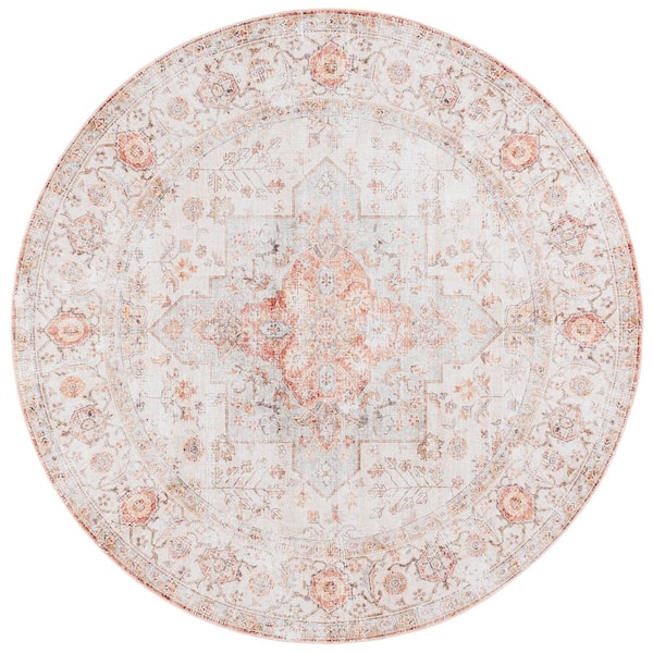 Arizona 6 ft. x 6 ft. Beige/Rust Oriental Round Rug
