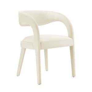 Pinnacle Performance Velvet Dining Chair Set of 2 in Ivory