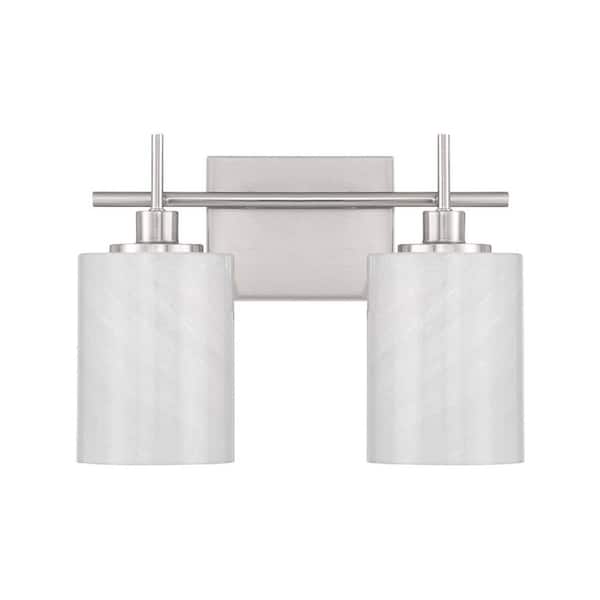 Savoy House Meridian 14 in. W x 9.75 in. H 2-Light Brushed Nickel