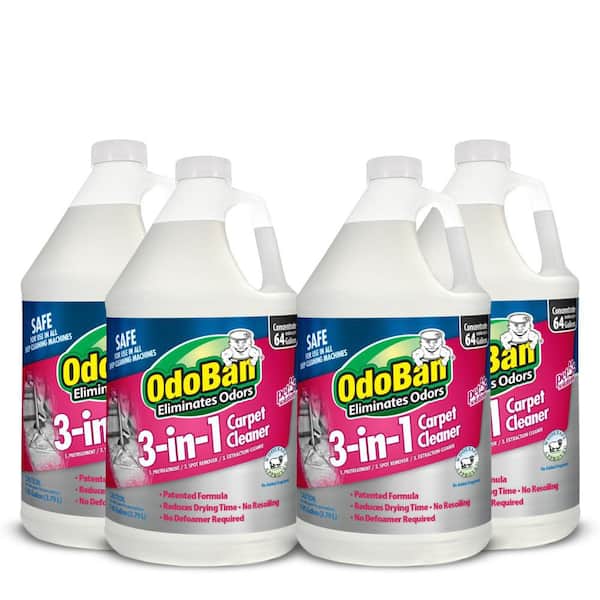 1 Gal. 3-in-1 Carpet Cleaner Concentrated Carpet Cleaning Solution, Fragrance Free (4-Pack)